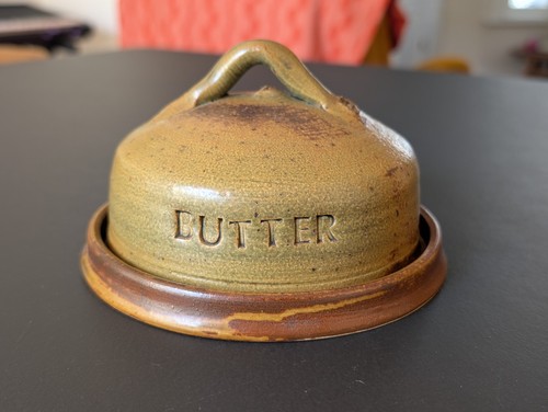 Pottery butter dish handmade - butter,