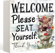 Funny Highland Cow Please Seat