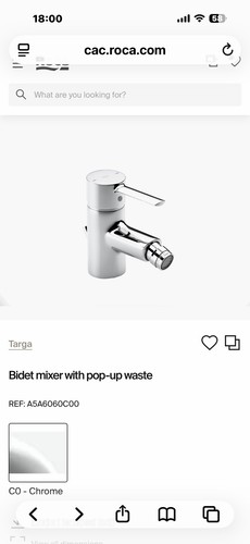 Roca targa bidet tap with - tap, pop