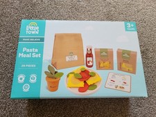 Brand New For 2025 Aldi Little Town Wooden Pasta Meal Set - Brand New -29 pieces
