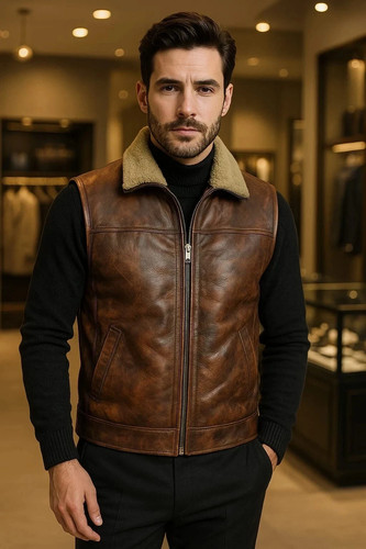 Men brown real - men's,