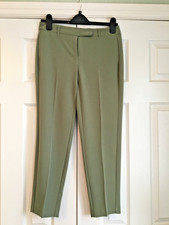 Dorothy Perkins Straight Leg Green Ankle Grazer Trousers - Size 8 - New