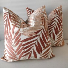 Luxury Romo Samora Palm Leaf Fabric Cushion Cover Linara Linen Mix 45cm 2 Col's