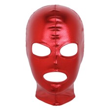 Unisex Latex Full Covers Face Hood Mask Cosplay Costume Open Eyes Mouth Headgear