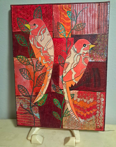 Fantasy bird painting and