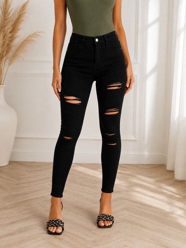 Quiz black ripped knee - quiz,