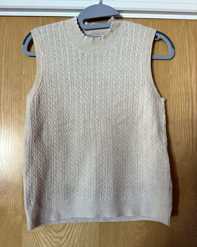 Zara beige cable knit mock - zara,