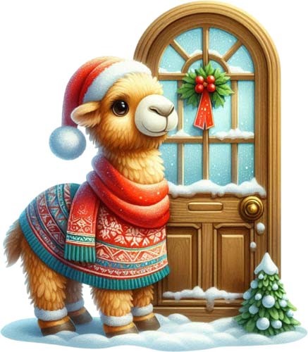 Colour christmas camel door - colour,