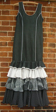 Genuine Flamenco dress Size M 14 42 Charcoal Grey & White Made in Spain