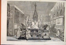 Original Old Antique Print
