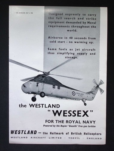 Original 1958 advert westland - original,