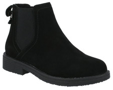 Hush Puppies Maddy Black Womens Casual Smart Chelsea Zip-Up Ankle Boots