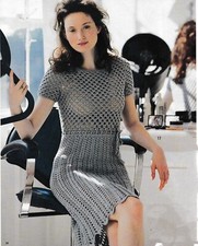 Crochet Pattern copy ladies Designer lacy dress like chainmail  30-39" bust 432F