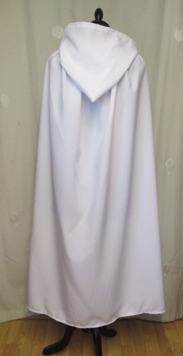 Childs kids white hooded cape - white,