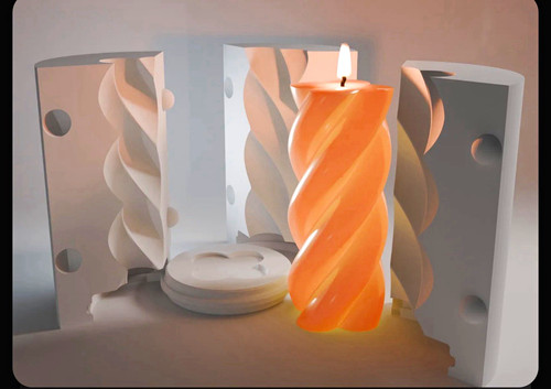Twist spiral pillar candle - twist,