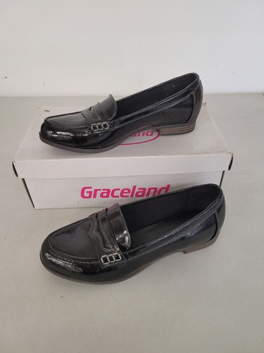 Womens black patent shoes size - black,