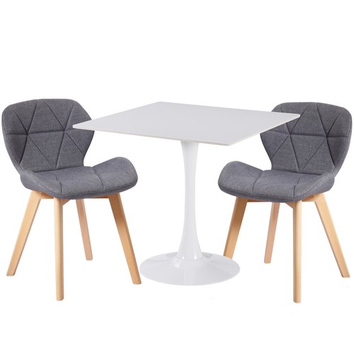 White square ceramic dining - white,