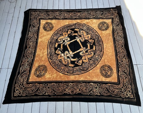 Vintage tablecloth wall art - tablecloth,