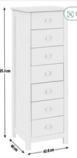 Chest of drawers - tallboy -Argos - white - pine wood