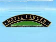 BRASS (REPLICA) STEAM LOCO NAME PLATE 'ROYAL LANCER' 36CM X 9.5CM - UNBOXED !