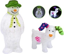 The Snowman and Snowdog set, Acrylic Figure LED Outdoor Christmas Decoration