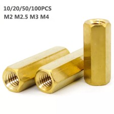 Brass M3 M4 Female Threaded Hex Standoff Spacer Pillar Hex Nuts Hexagon Nuts