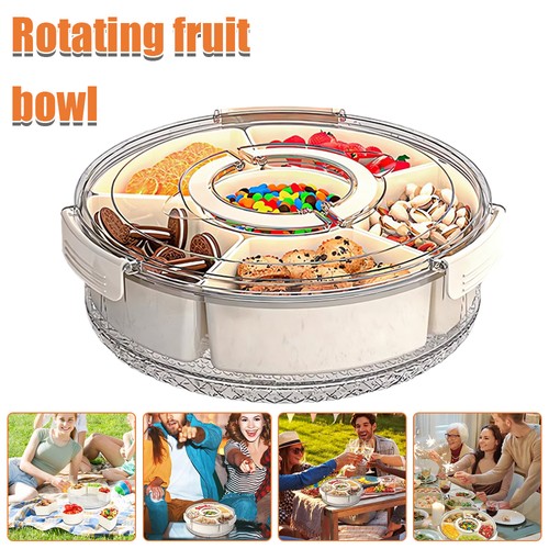 Divided rotating serving tray - divided,