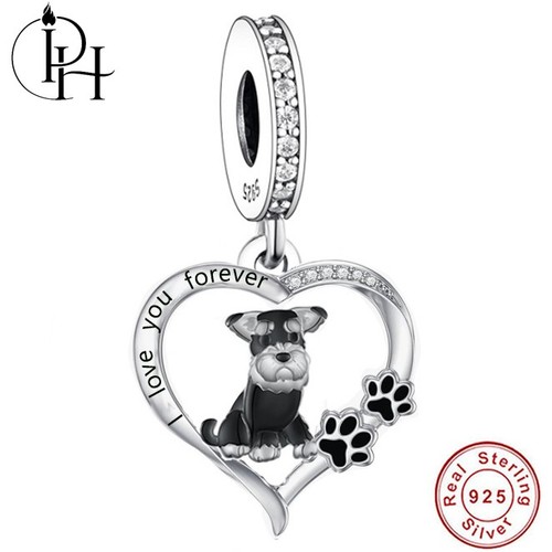 Schnauzer dog charm 925 - dog,