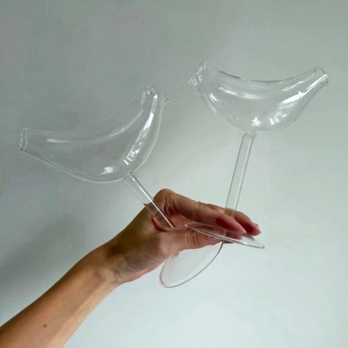 Set clear glass bird - set,