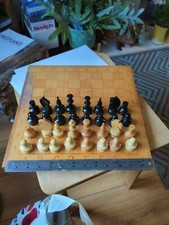 Wood Chess Pieces, Wood Board,  Backgammon, Draughts + Plastic Counters