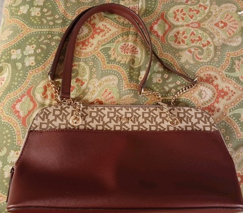 Dkny maroon tan nwot shoulder - dkny,