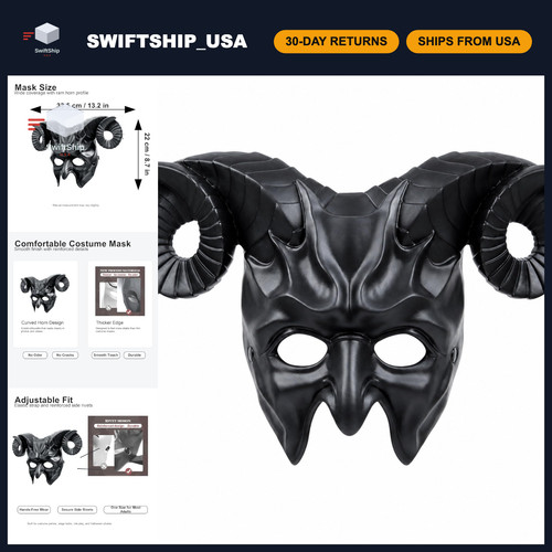 Devil goat horn mask - horn,