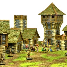 Medieval-Fantasy Village Buildings Pack – 3D Printed 32mm/28mm Tabletop Terrain