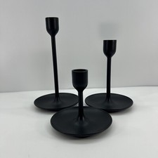 (SET of 3) Ikea FULLTALIG Candlestick Candle Holder Metal/Black (2235-1) #C9