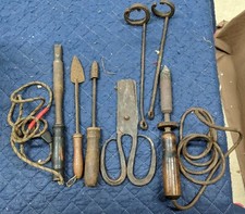 Antique Soldering Irons 2 Copper Tip Iron works Parts Tools Blacksmith