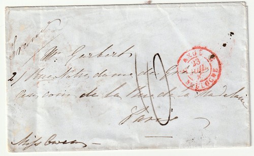 1847 suffolk stampless env - 1847,