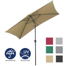 2x3m Garden Parasol with Base Sun Shade Umbrella Rectangular Canopy Tilt Crank