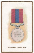 Distinguished Conduct Medal Queen Victoria Military Medal Postcard