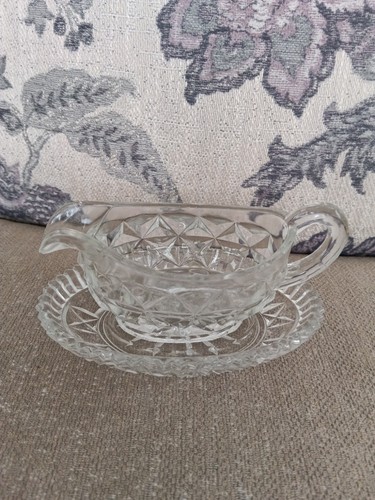 Vintage pressed cut - cut, glass
