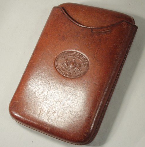 Antique leather cigar case - antique,