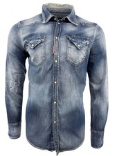 Dsquared2 ICON Denim Western Shirt - Blue