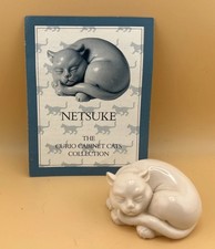 Vintage Franklin Mint Ntsuke Resin Cat Figure Curio Cabinet Cats Collection