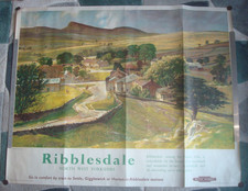 ORIGINAL BRITISH RAILWAYS TRAVEL POSTER - RIBBLESDALE WEST YORKSHIRE 50 x 40ins