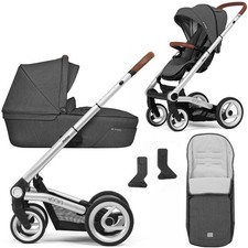 Mutsy iCon Vision 2 in 1 Pram + Footmuff & Adapters, Smokey Grey - RRP. £937