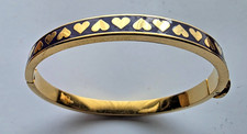 Halcyon Days Skinny Bangle Purple Gold Plated Hearts