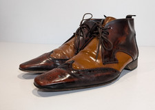 Jeffery West Escobar Handcrafted Dress Boots Men's Size 9 Brown Leather Wingtip