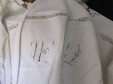 Vintage french linen sheet 285 - vintage,