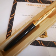 24k Gold Plated Parker Jotter Ballpoint Writing Pen Classic Black In Gift Box