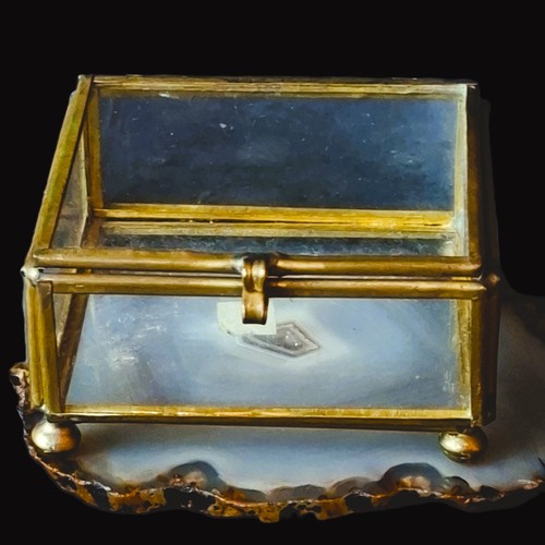 Jewellery box glass - , brass