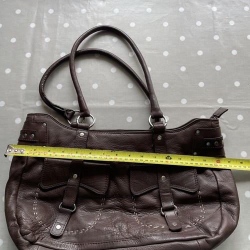 Brown leather handbag oriano - leather,